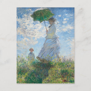 Postal Claude Monet Madame Monet y su hijo (1875)
