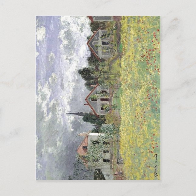 Postal Claude Monet: Maisons d'Argenteuil, 1873 Oi on can (Anverso)