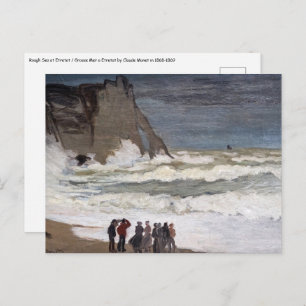 Postal Claude Monet - Mar duro en Etretat
