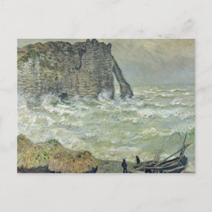 Postal Claude Monet   Mar duro en Etretat, 1883