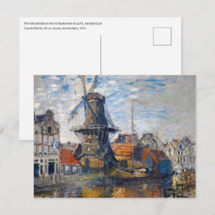 Postal Claude Monet - Molino de viento, Amsterdam