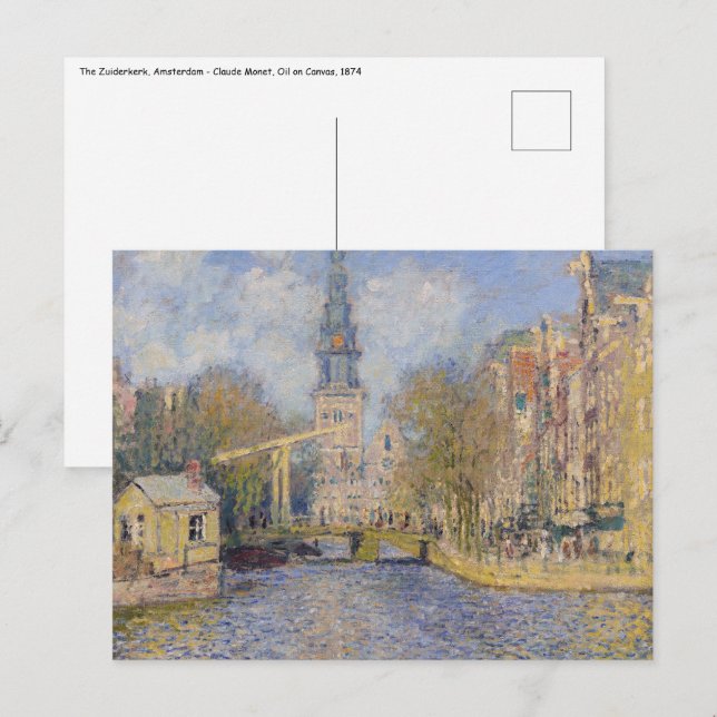 Postal Claude Monet - Molinos de viento cerca de Zaandam (Anverso / Reverso)