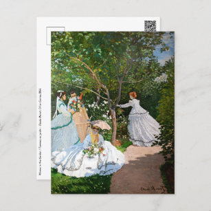 Postal Claude Monet - Mujeres en el jardín