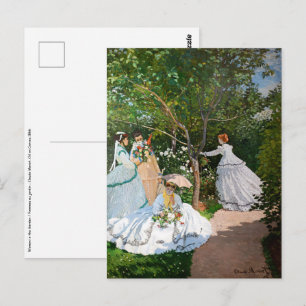 Postal Claude Monet - Mujeres en el jardín