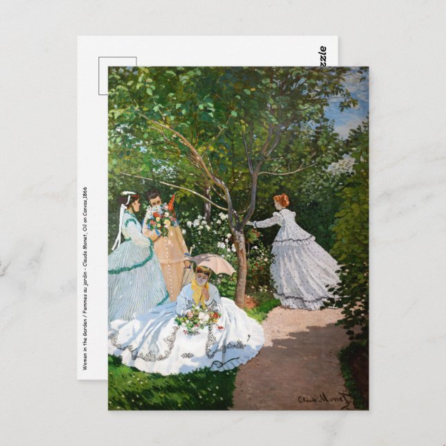Postal Claude Monet - Mujeres en el jardín (Anverso / Reverso)