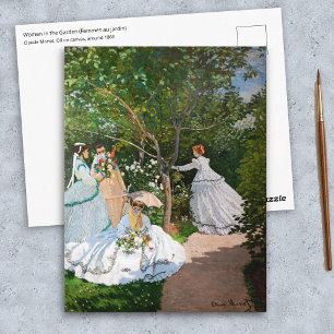 Postal Claude Monet - Mujeres en el jardín