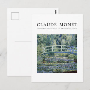 Postal Claude Monet, nenúfares y puente japonés