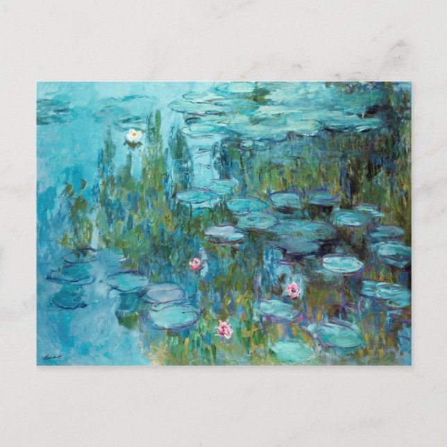 Postal Claude Monet Nympheas Water Lilies Flowers Pond (Anverso)