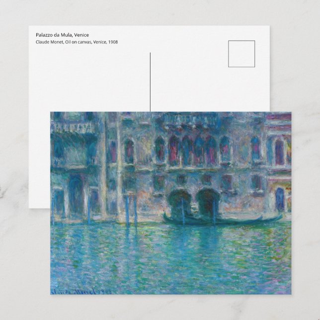 Postal Claude Monet - Palazzo da Mula (Anverso / Reverso)