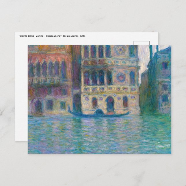Postal Claude Monet - Palazzo Dario (Anverso / Reverso)