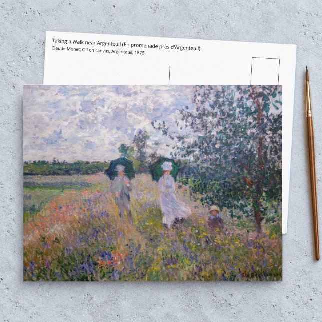 Postal Claude Monet - Paseo cerca de Argenteuil (Subido por el creador)
