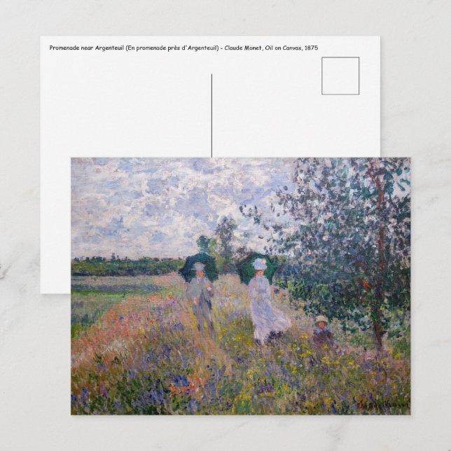 Postal Claude Monet - Paseo cerca de Argentina (Anverso / Reverso)