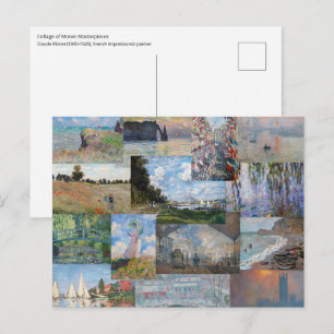 Postal Claude Monet - Patchwork de Obras Maestras