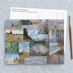 Postal Claude Monet - Patchwork de Obras Maestras
