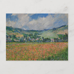 Postal Claude Monet Pintura, Campo de amapolas en Giverny