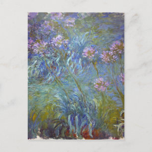 Postal Claude Monet - pintura clásica de las flores del