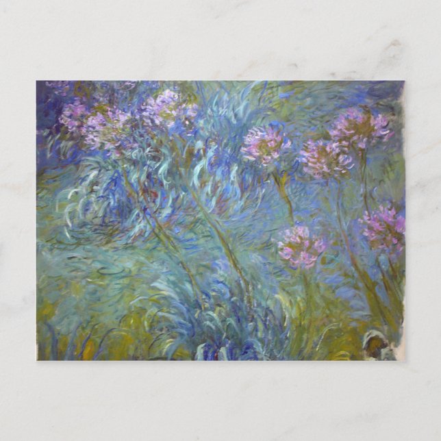 Postal Claude Monet - Pintura de flores clásicas de Agapa (Anverso)