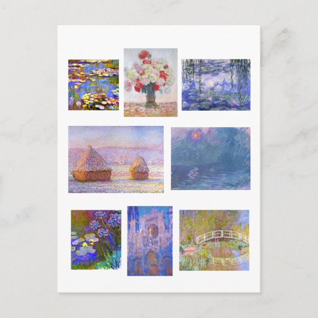 Postal Claude Monet, pinturas Bellas Artes e impresionism (Anverso)