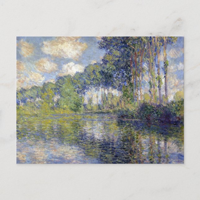 Postal Claude Monet Poplars escribe sobre el pasado (Anverso)