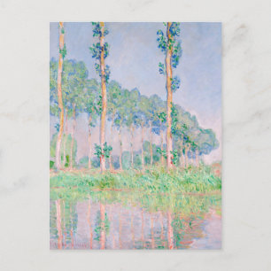 Postal Claude Monet Poplars Pink Effect 1891 Famoso Pintu