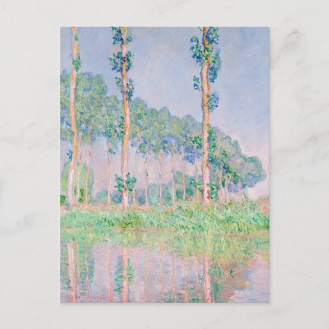 Postal Claude Monet Poplars Pink Effect 1891 Famoso Pintu (Anverso)