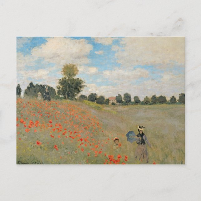 Postal Claude Monet | Poppies salvajes, cerca de Argenteu (Anverso)