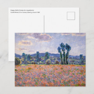 Postal Claude Monet - Poppy Field 1890 (Giverny)