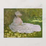 Postal Claude Monet - Primavera<br><div class="desc">Primavera de Claude Monet, 1872. Claude Monet fue fundador de la pintura impresionista francesa, y el profesional más consistente y prolífico de la filosofía del movimiento de expresar las propias percepciones antes que la naturaleza, especialmente cuando se aplicaba a la pintura de paisaje al aire libre. El término "impresionismo" se...</div>