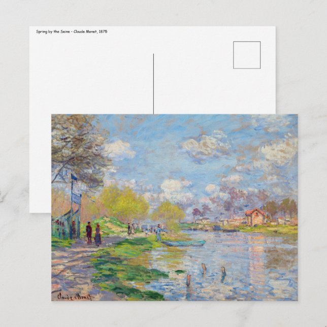 Postal Claude Monet - Primavera por el Sena (Anverso / Reverso)