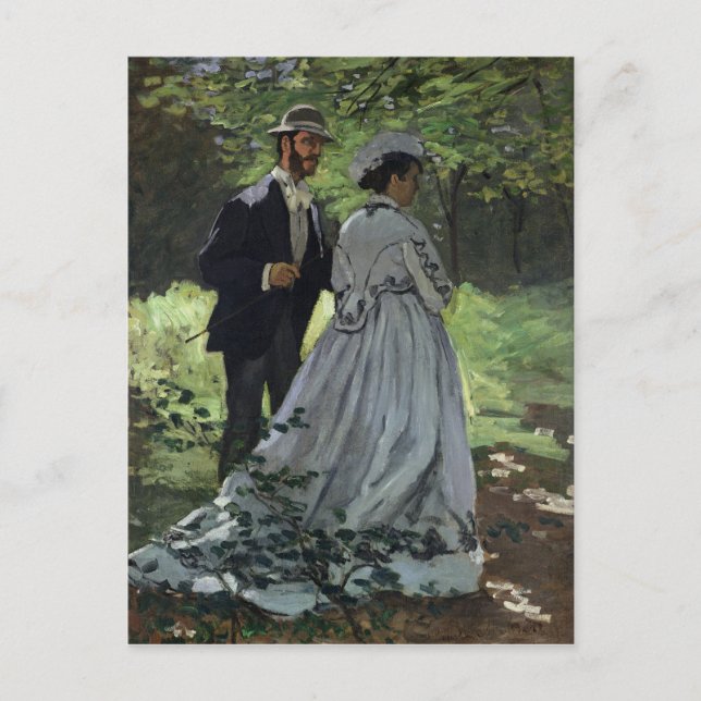 Postal Claude Monet | Promenaders, Bazille, Camille (Anverso)
