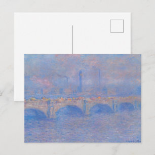 Postal Claude Monet Puente de Waterloo Estampa de Arte co