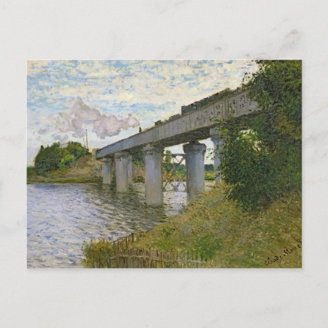 Postal Claude Monet | Puente ferroviario de Argenteuil (Anverso)
