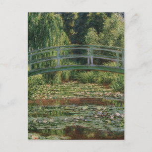 Postal Claude Monet, puente japonés de fútbol y piscina d