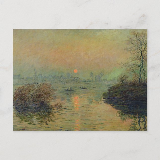 Postal Claude Monet | Puesta del sol sobre el Sena (Anverso)