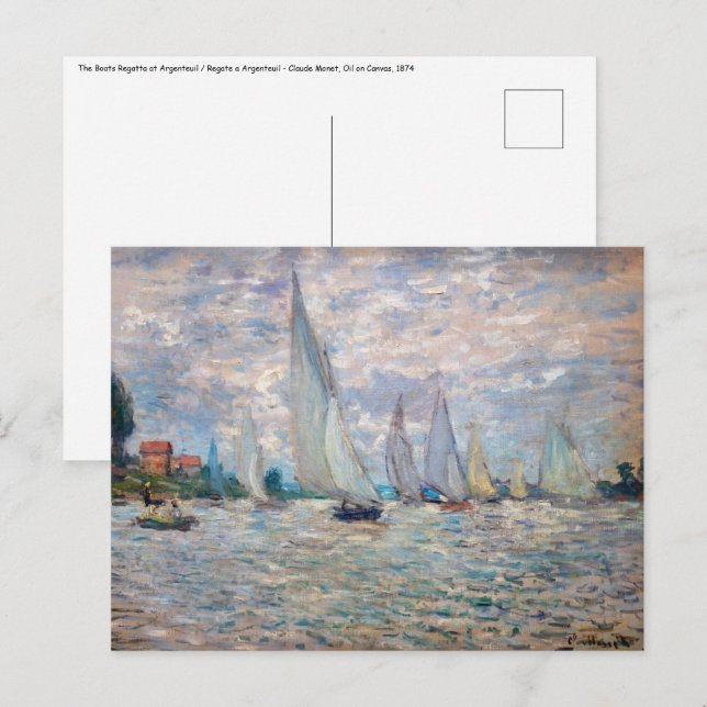 Postal Claude Monet - Regata de barcos en Argenteuil (Anverso / Reverso)