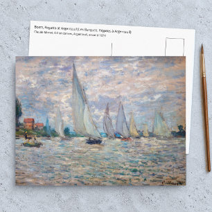 Postal Claude Monet - Regata de Barcos en Argenteuil