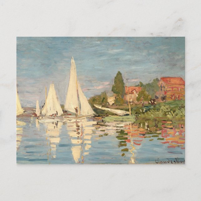 Postal Claude Monet | Regatta at Argenteuil, c.1872 (Anverso)