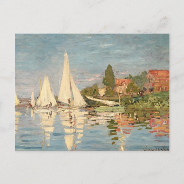 Postal Claude Monet | Regatta at Argenteuil, c.1872 (Anverso)