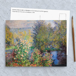 Postal Claude Monet - Rincón del jardín en Montgeron