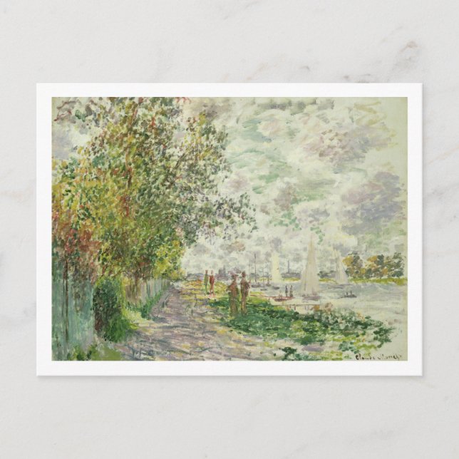 Postal Claude Monet | Riverbank en Gennevilliers (Anverso)