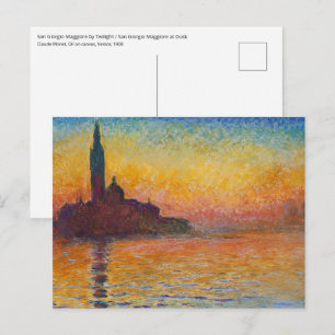 Postal Claude Monet - San Giorgio Maggiore en Dusk