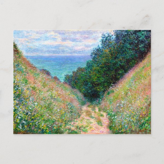 Postal Claude Monet: Sendero de La Cavee Pourville (Anverso)