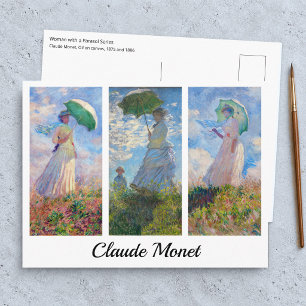 Postal Claude Monet - serie Mujer con un Parasol