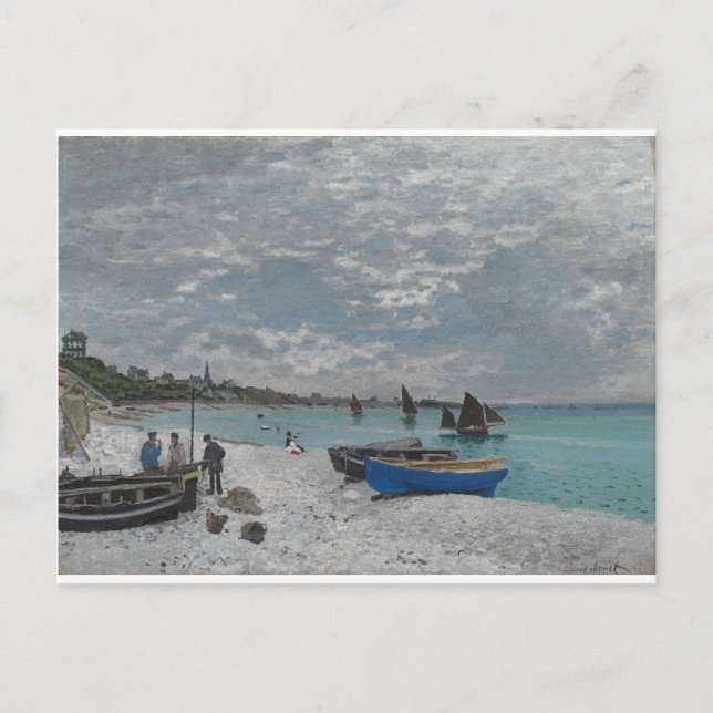 Postal Claude Monet Sky Nubes Naves Mar Océano (Anverso)