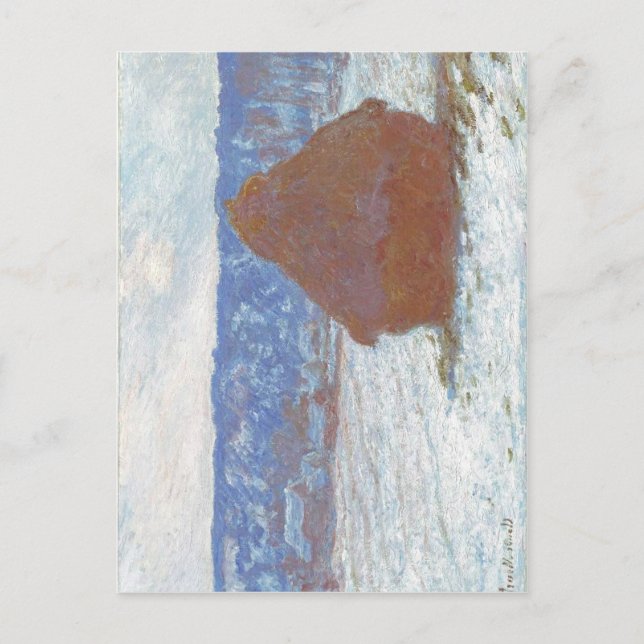 Postal Claude Monet Stack of Trigo (efecto Nieve, desbord (Anverso)