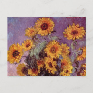 Postal Claude Monet Sunflowers