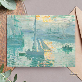 Postal Claude Monet Sunrise Marine Art Print