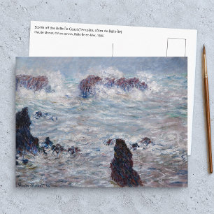 Postal Claude Monet - Tormenta frente a la costa de Belle