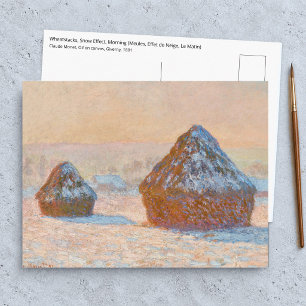 Postal Claude Monet - Trigos, Efecto de Nieve, Mañana