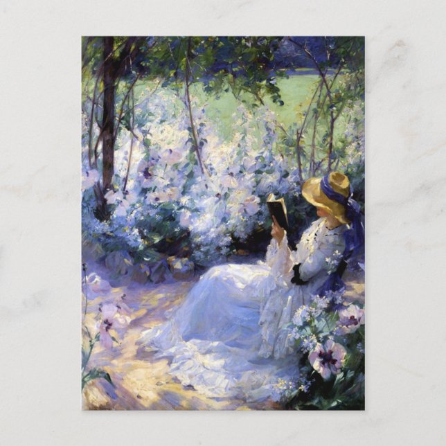 Postal Claude Monet - Una mujer leyendo (Anverso)